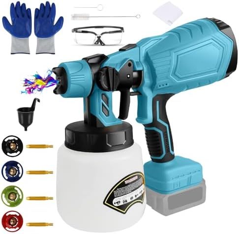 Electric Spray Gun | High Power Cordless Handheld Electric Paint Sprayer Home | 18V Battery